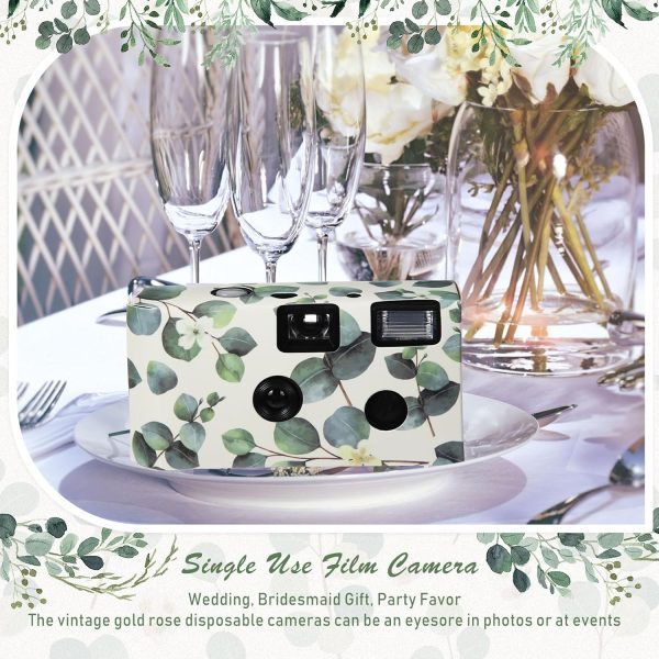Kanayu 8 Pack Bulk Disposable Camera for Wedding, 35mm Single Use It with Flash Disposable Cameras One Time Photo Tool for Wedding Anniversary Travel Camp Party Supplies(Eucalyptus Leaves) - Image 2