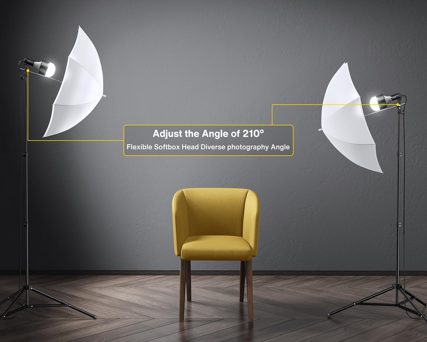 RALENO Photography Lighting Kit, 8.5 x 10 ft Backdrop Stands with Green Screen, Softbox and Umbrella with 5500 K, 97CRI, LED Bulbs, 3 Color Backdrops for Photo Studio Equipment, Portrait Product Shoot - Image 4